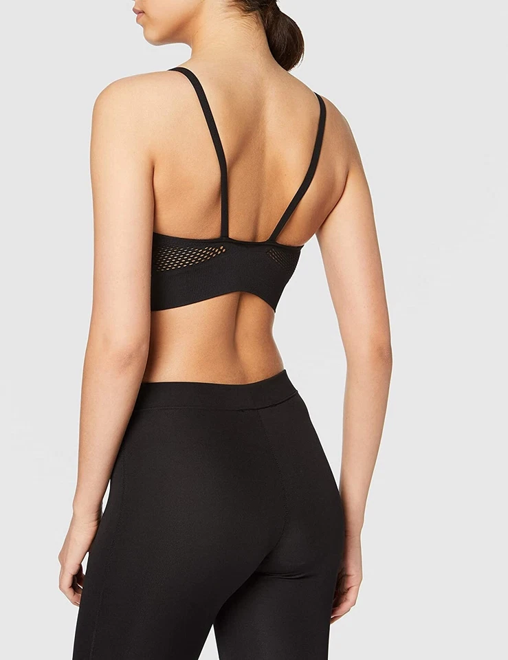 Sujetador deportivo Nike para mujer 243159 negro sin costuras soporte ligero talla XS Foto 2 de 2