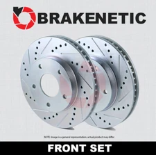 FRONT SET BRAKENETIC Sport Drilled Slotted Brake Rotors 4WD BNS65013.DS