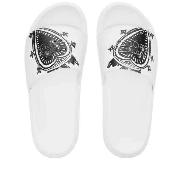 ALEXANDER MCQUEEN Men's sz 8 Heart Print Logo Sandals/Slides