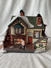 Huntington Ceramic Christmas Village Antique Shop Fiber Optic