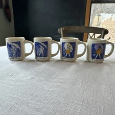 Morton Salt Coffee Mugs 150 Years Anniversary 4 pc set Bryan China Vintage 1998