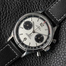 Seagull Sugess ST1901 Panda 38mm White Chronograph Sapphire Display Back 1963