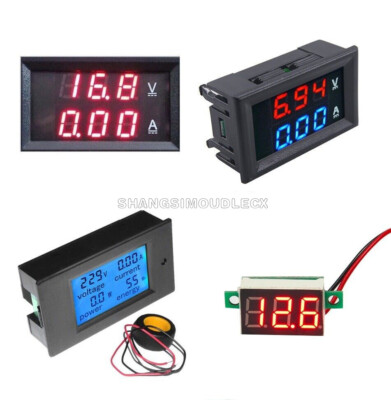 DC 10A 100V Voltmeter Ammeter Blue&Red Red&Red LED Dual Digital Volt Meter Gauge