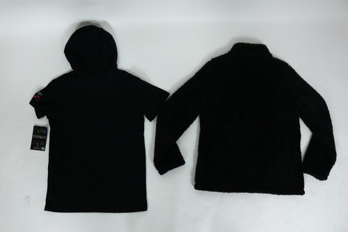Boys 2 Piece Black Gamer Hooded Tee Pullover Fleece Top Set Sz L 10-12 NEW - Picture 2 of 4