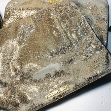 2 Victoria  s Secret Gold And Mesh Satin Lingerie Overnight Travel Bag 10 X 12  