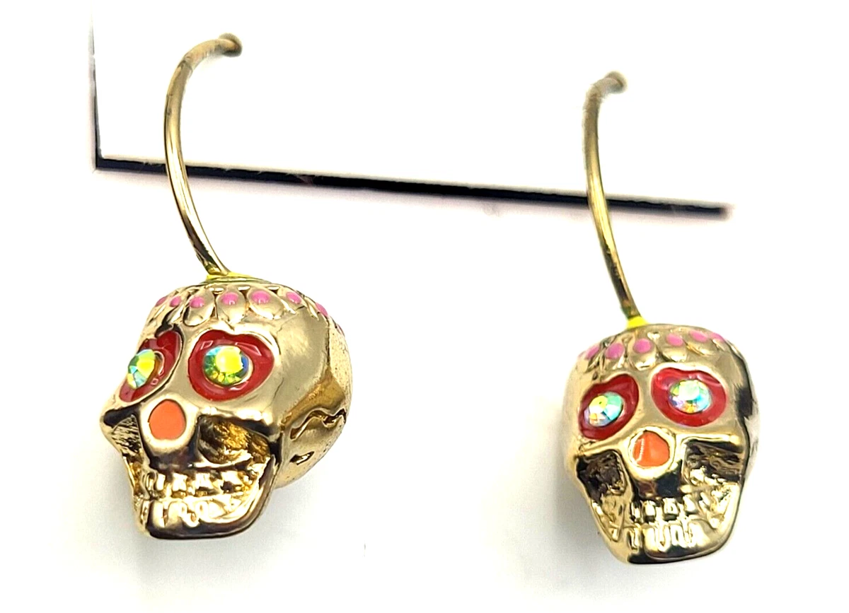 Betsey johnson sugar skull best sale earrings