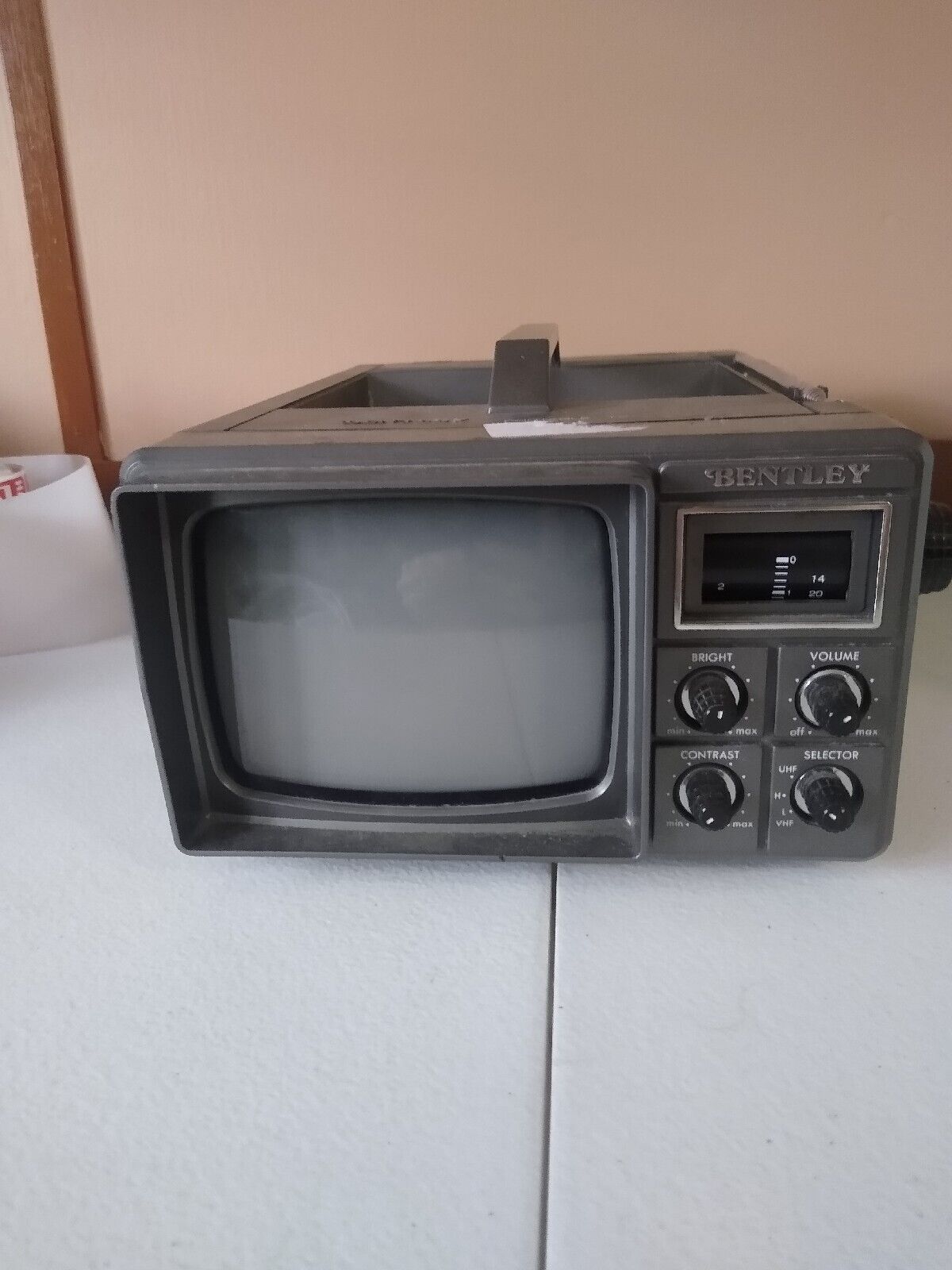 Vintage Bentley Deluxe Portable 5 Inch Black And White Television