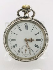 .800 Silver Antique Swiss Pocket Watch Open Face