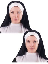 2 Pieces Nun Habit Costume Hat Accessory Nun Headpiece Nun Hat for Women Adul...