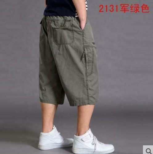 Mens Summer Baggy Cargo Pants Shorts Casual Loose Cotton Trousers Overalls Pants - Picture 4 of 40