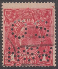 KGV 1D RED  PERF OS NSW  FLAW FINE USED