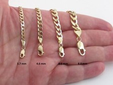 14k Yellow Gold Cuban Link Chain 16" 18" 20" 24"- 3.7 mm - 8.0 mm