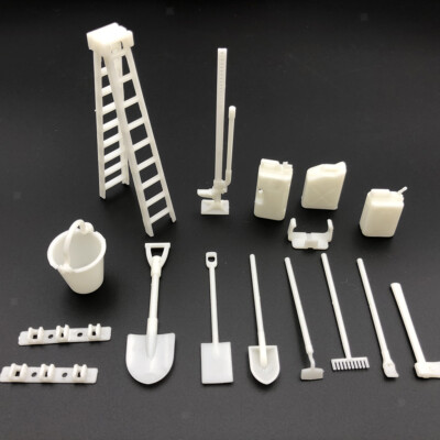 1:16 Maßstab weiß Kunststoff Werkzeuge Eimer Öltanks Set für WPL 6WD RC Automodell