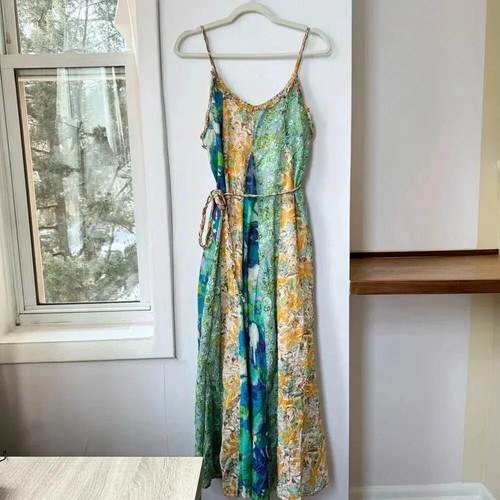 Nuevo Maxi Vestido Free People Moondive Floral Fluido Verano Boho Verde XS - Imagen 7 de 16