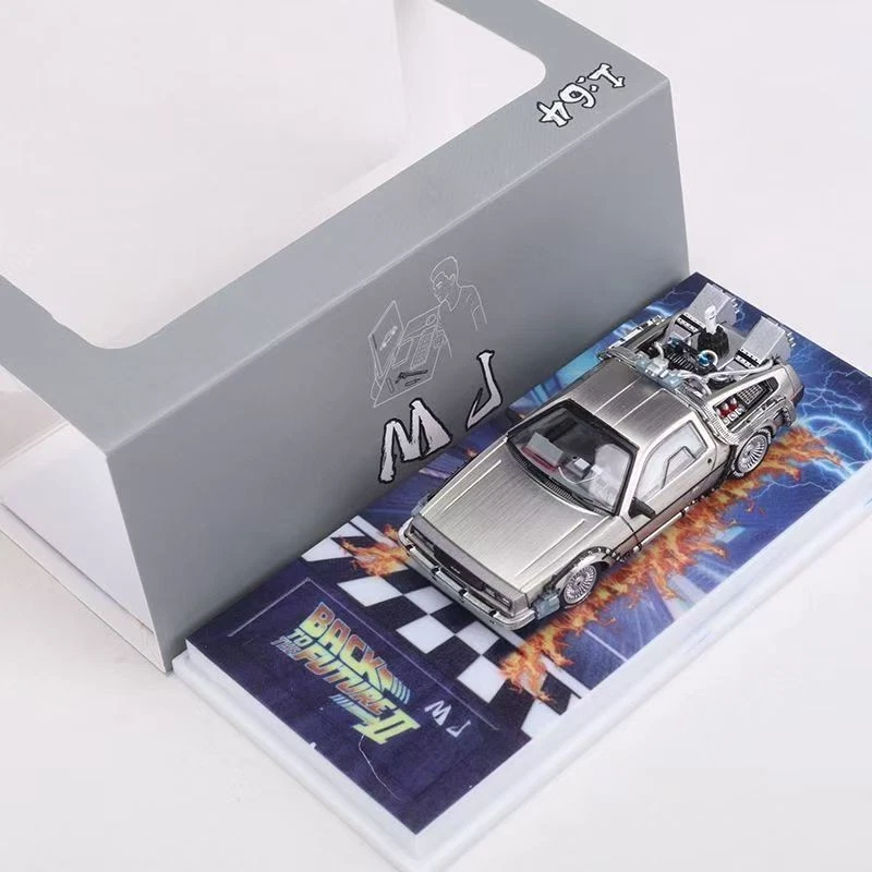 MJ 1/64 Back To The Future (First 1-3) Time Machine Delorean Diecast Car Model - Image 4 of 4