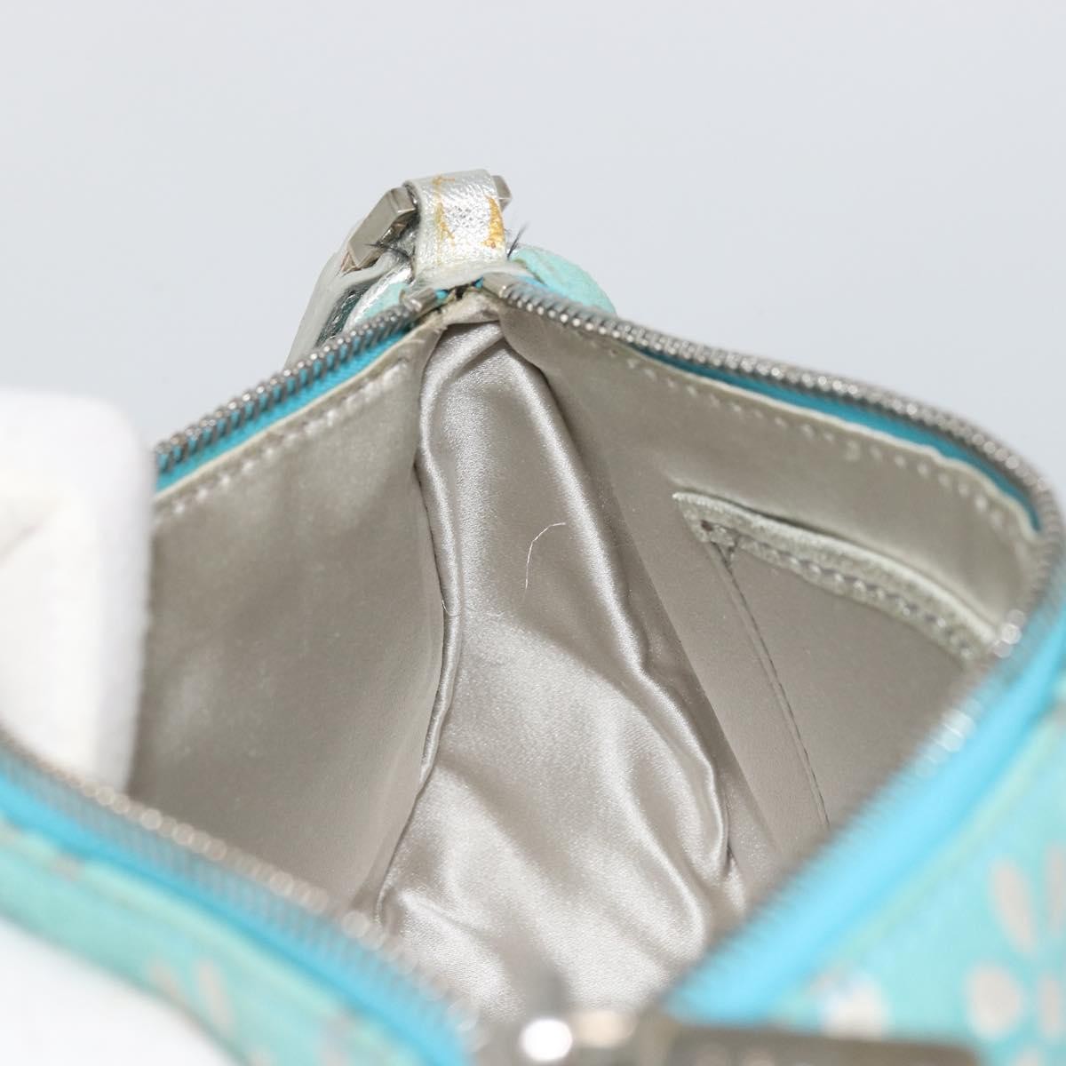 CELINE Accessory Pouch Suede Light Blue Silver Auth BAZ625A — image 21