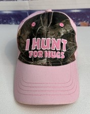 Outdoor Kids Pink Camo  I Hunt For Hugs  Cap Hat Infant Toddler Elastic Strap