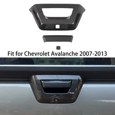 Carbon Fiber Tailgate Handle Panel Decor Cover Trim 2007-13 For Chevy Avalanche