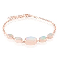 Cavill Welo Opal Armband 925 Silber RoséVergoldet Oval 2,89Ct Damen