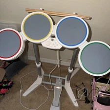 Rock Band Wired Drum Kit for Nintendo Wii (19092)  USB W/ Foot Pedal (Working)