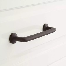 SIGNATURE HARDWARE 6 SOLID BRONZE CABINET PULL DARK BRONZE