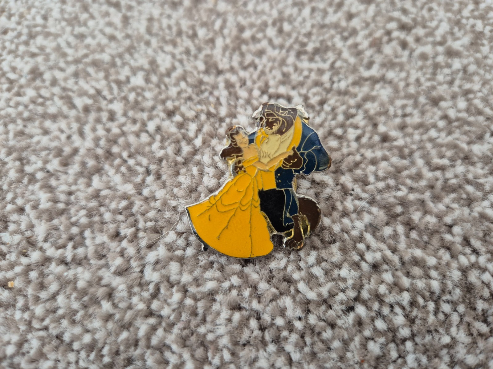Disney Vintage 1990'S la Bella y la Bestia Bailando Esmalte Metal Pin Insignia