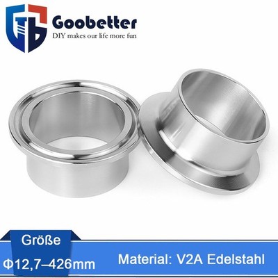 Sanitär Tri Clamp Anschweißstutzen Schweißklemme Rohrverbinder V2A Edelstahl