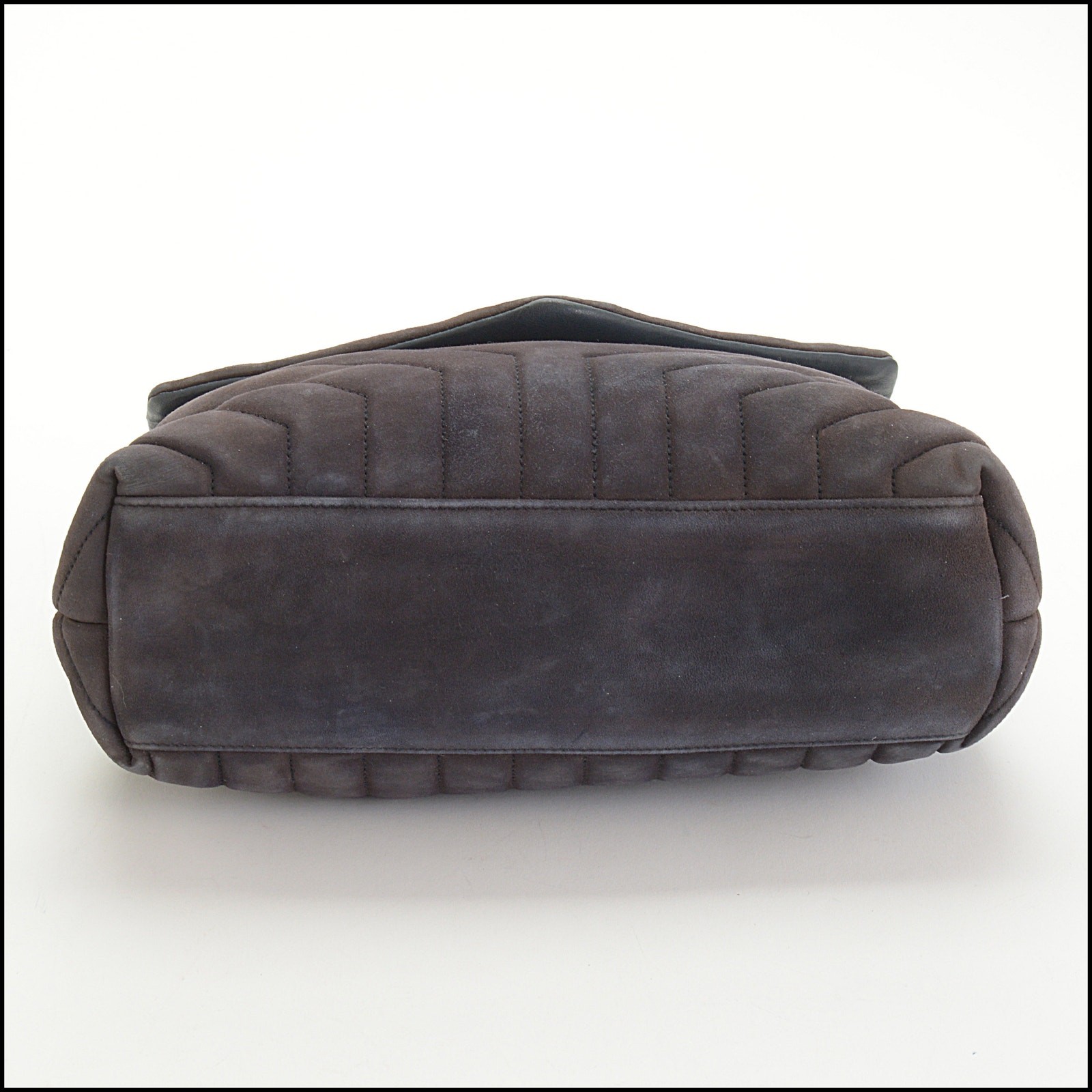 Borsa a tracolla piccola RDC14528 SAINT LAURENT marrone trapuntata scamosciata Loulou