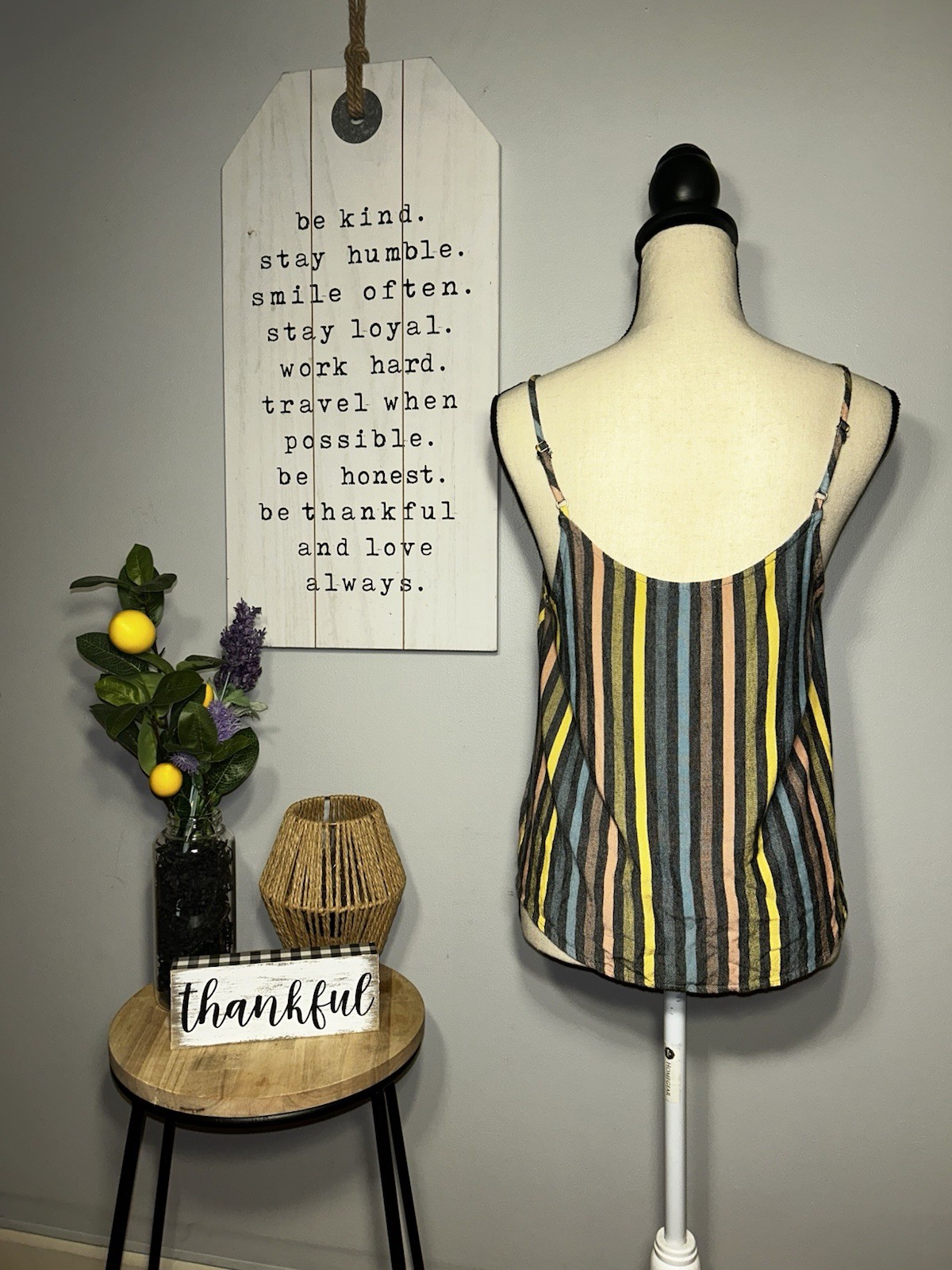 MINE Multicolor Striped Button Front Adjustable S… - image 3