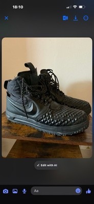 Nike Lunar Force 1 Duckboot '17 in the ''Triple Black'' colorway. 