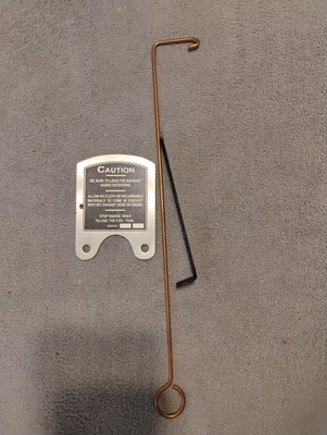 Maytag MODEL 92 caution plate & kill switch + kill rod SHORT SHALLOW TANK S-284