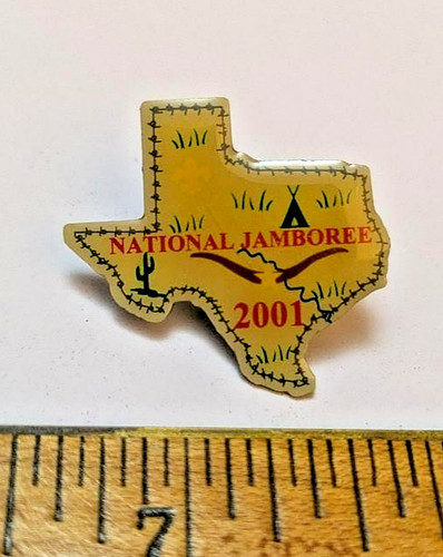 2001 BSA National Scout Jamboree Texas Shaped Pin Used