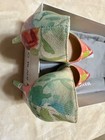 Manolo Blahnik 37.5 heel textile multi watercolor pre owned with box — photo 9