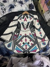 Irish Dance Solo Dress With Pink Blue And Black Geometric Shapes