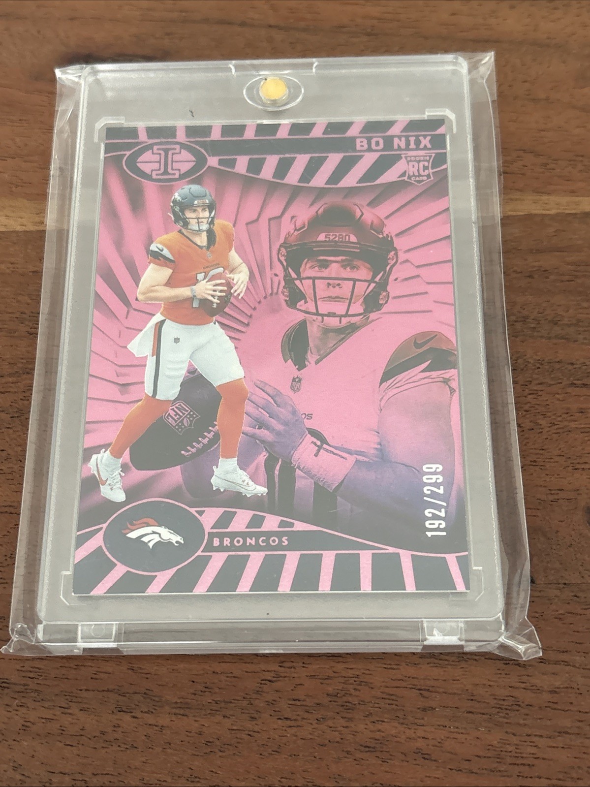 2024 Panini Illusions - Bo Nix #22 Trophy Collection Pink /299 (RC)