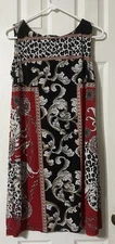 AB Studio Dress Size Large Colorful Print Sleeveless 