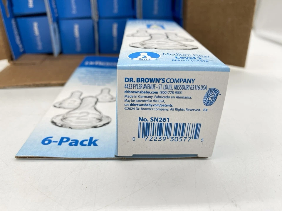 Dr. Brown's Natural Flow Anti-Colic Nipple Level 2 Medium 3m+ 12 Boxes Of 6 (72) - Image 3 of 4