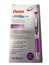 NEW 12 Pack Pentel EnerGel RTX 0.7mm Medium Point Violet Gel Ink Pens BL77-V