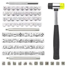 84 PCS Leather Craft Stamping Tools Set, Include 26 6.5mm Alphabet & 10 Numbe...