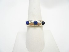 925 Silver Lapis Lazuli Gemstone Ring Size 8 3/4
