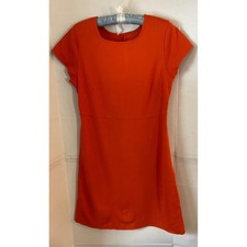 Everlane Womens Orange Cotton Short Sleeve Mini Dress Size M Crew Neck Knit