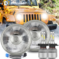 7 Inch Led Round Glass Headlight Original Classic Look Led H4 Bulb Conversion