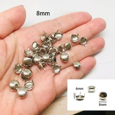 100 Silver Tone Metal Dome Claw Punk Studs Rivets 8mm Belt LeatherCraft DIY