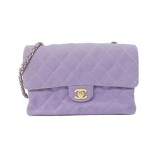 Chanel Canvas Shoulder Bag Women Purple One Size