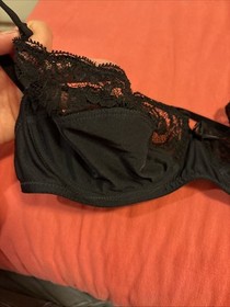 Lise Charmel Black Adjustable Strap Black Demi Cup Lace Bra 36B