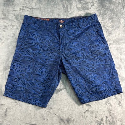 Dockers Mens Swim Trunks Shorts Blue Wave Pattern Size 36