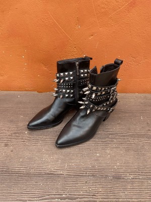 Killstar Callista Boots Black Spikes Studs Ankle Goth Punk Biker Size 8 Excellen