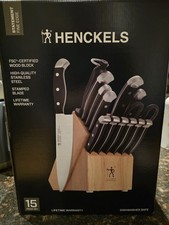 HENCKELS Premium Quality Statement Fine Edge 15-Piece Knife Set with Block