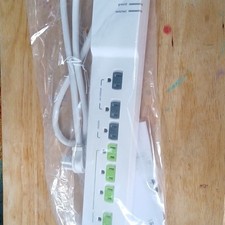 TrickleStar TS1104 7 Outlet Power Strip Surge Protection 1080J White 3ft