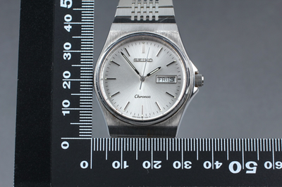 Vintage 1990 [N MINT] Seiko Chronos 5H23-7D20 Silver Day/Date